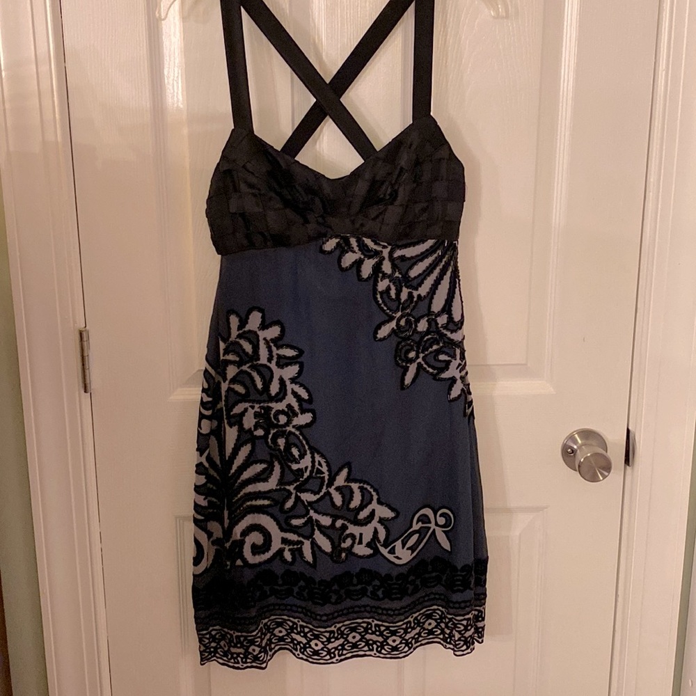 Hale Bob burn out silk beaded dress